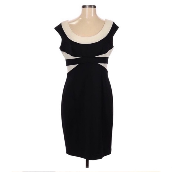 Color Block Slimming Stretchy Sheath Dress Size 12 - Picture 1 of 9